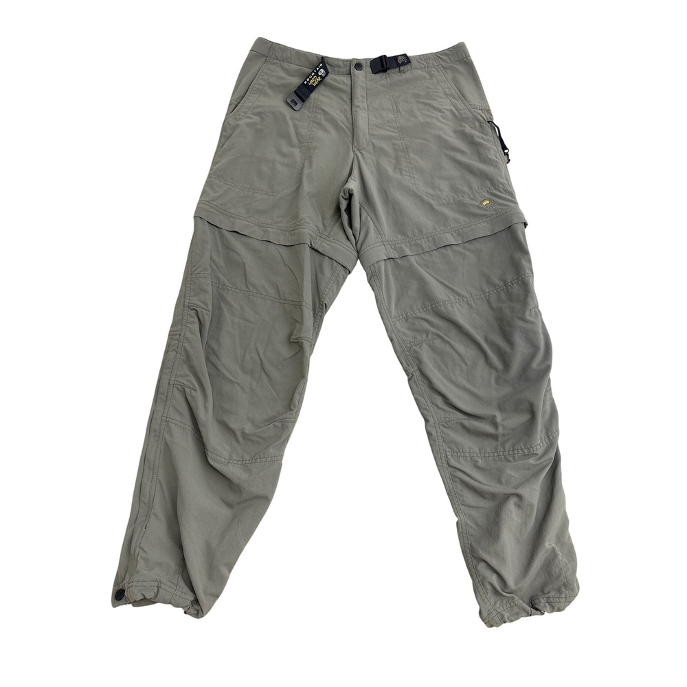 Mountain Hardwear Mens Convertible Hiking Pants Green Size M Regular Zip Off
